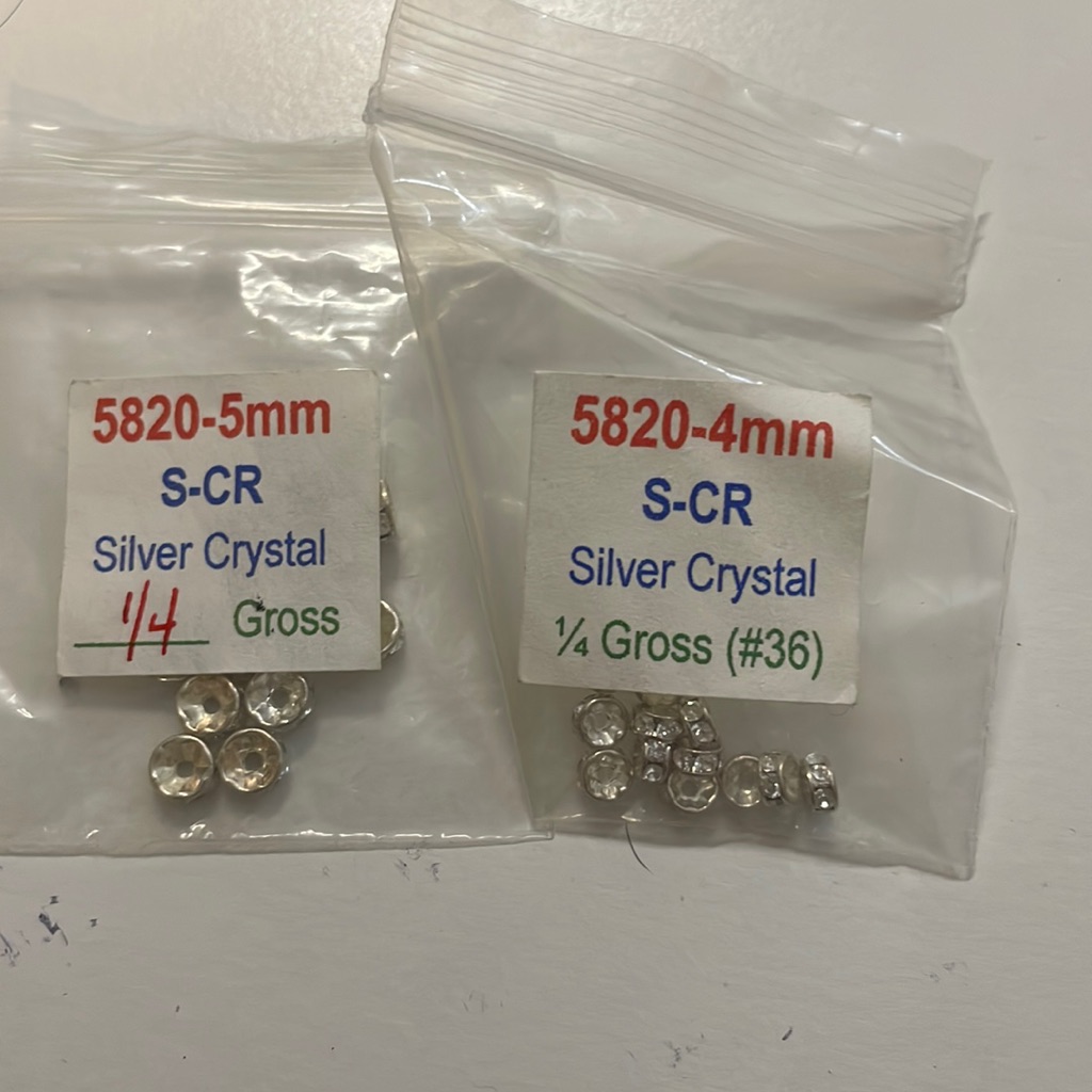 12 4mm Silver Crystal Spacers And 14 5mm 20$